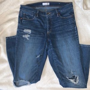 Loft Ripped Curvy skinny jeans